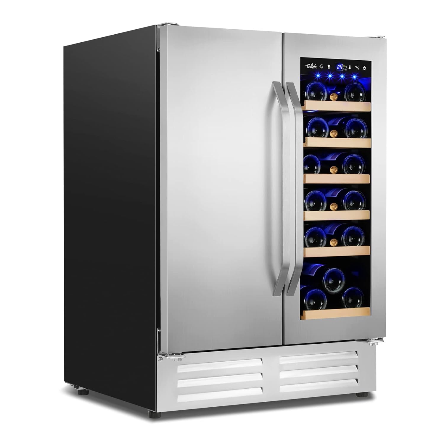 Wine Beer Cooler - Wine and Beverage Refrigerator,24 Inch Dual