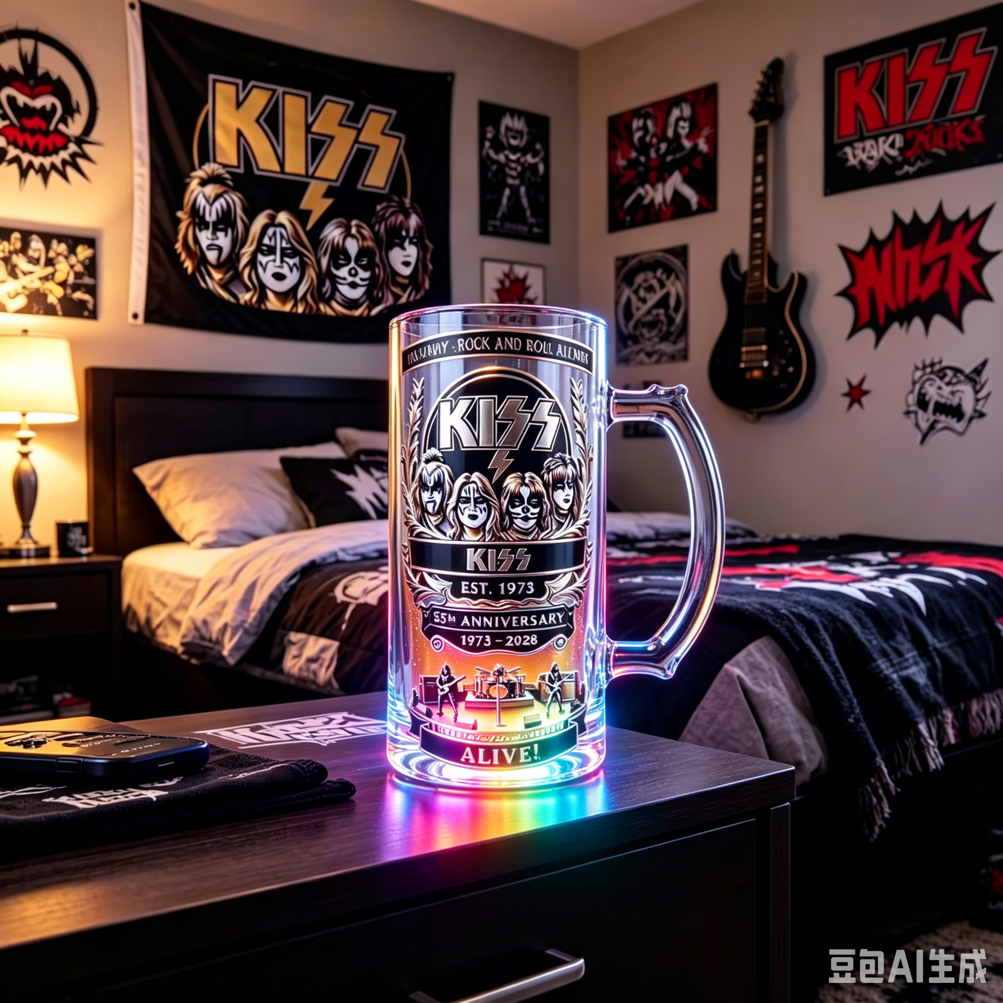 Beer Mug Handled - KISS 55th Anniversary Beer Mug with