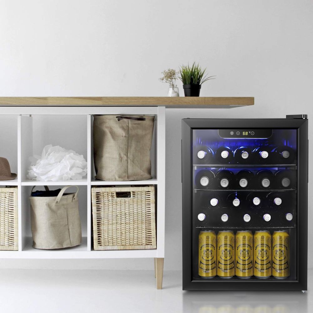 Wine Beer Fridge Cabinet - 16 Bottle Wine Cooler Cabinet Beverage