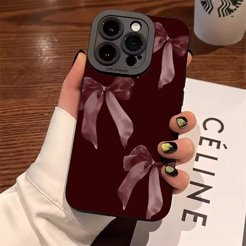Wine & Beer Unlimited Spirits Photos - Wine Red Bowknot Pattern Soft Phone