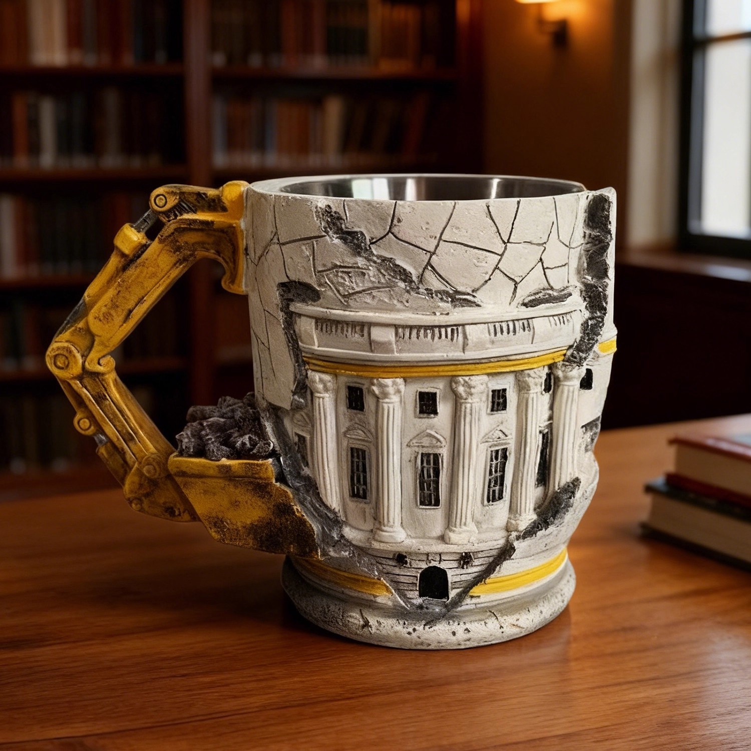 Beer Mug Handled - Resin Coffee Mug with Excavator Handle