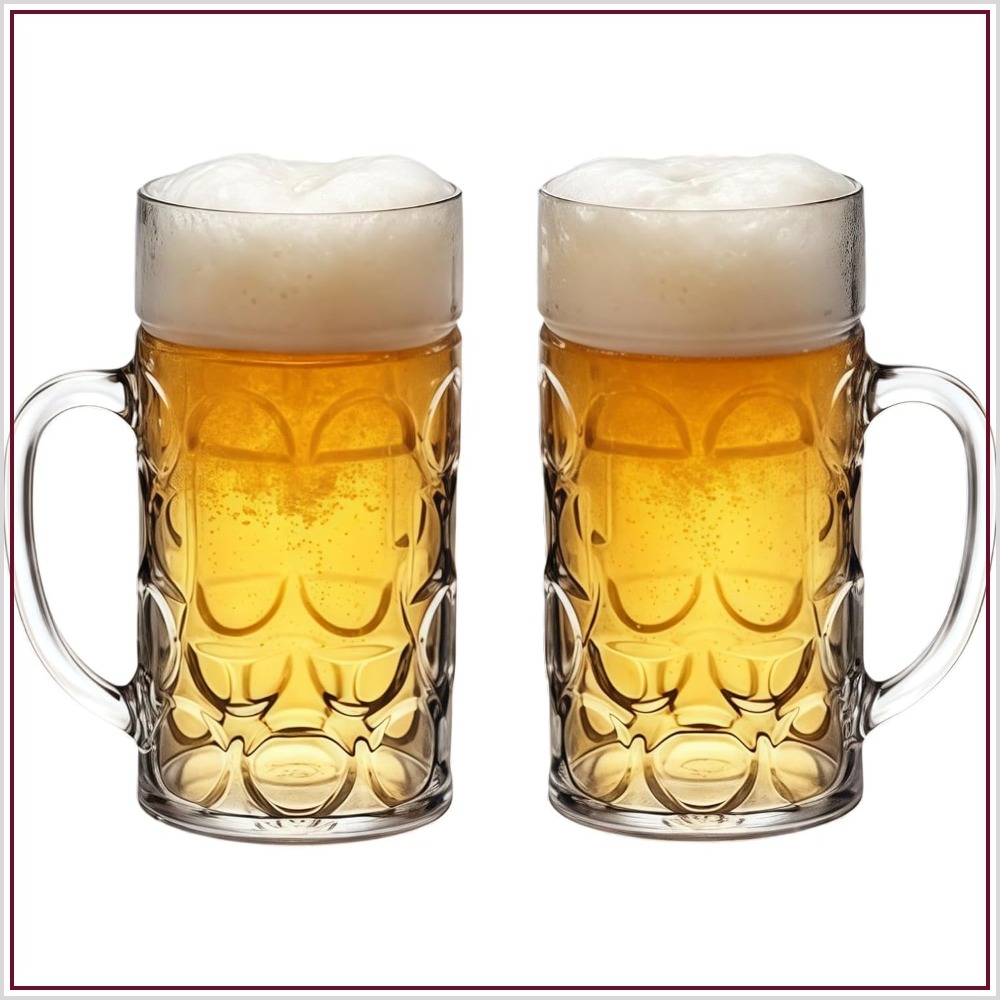 Beer Mug Handled - 38oz Plastic Beer Mugs with Handle