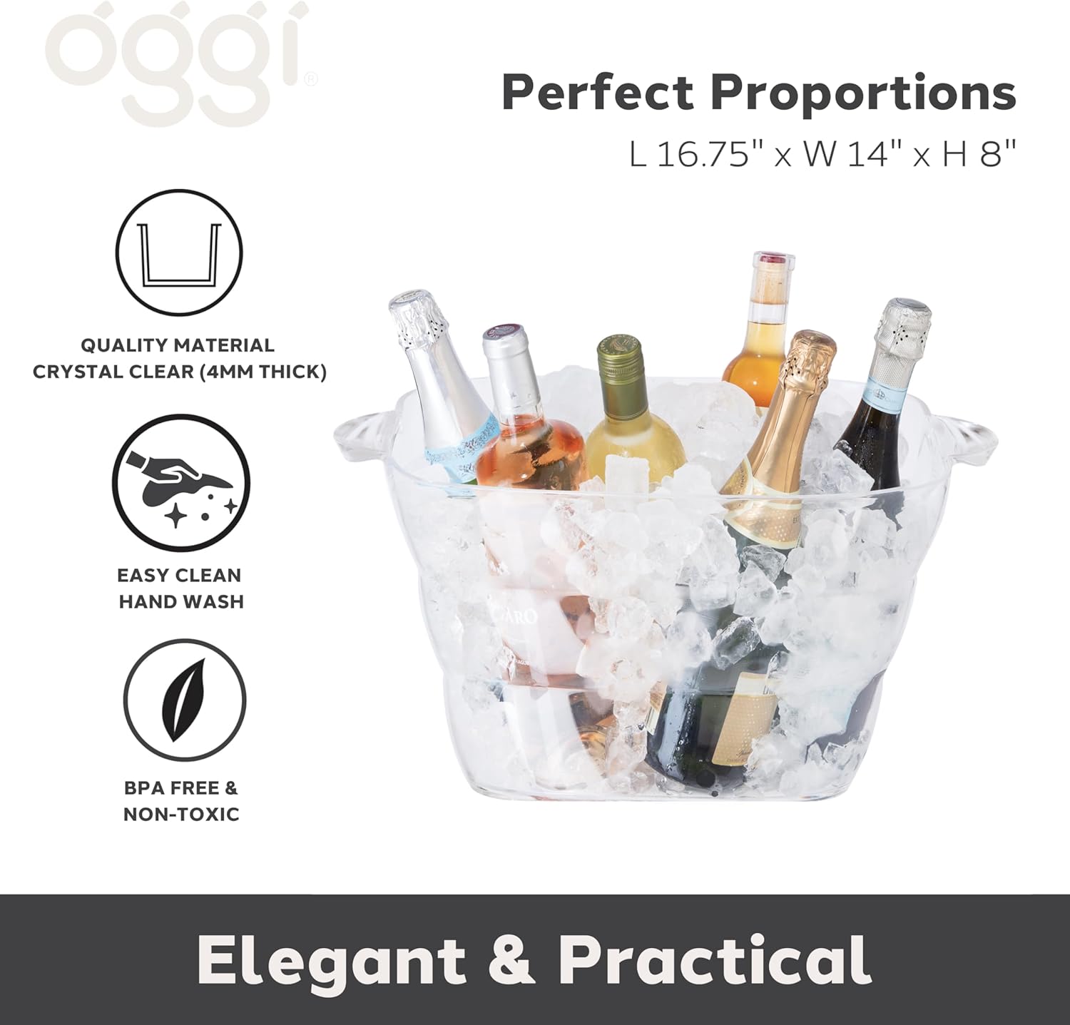 Clear Acrylic Party Tub with H - Wine Beer Images recensie en prijs