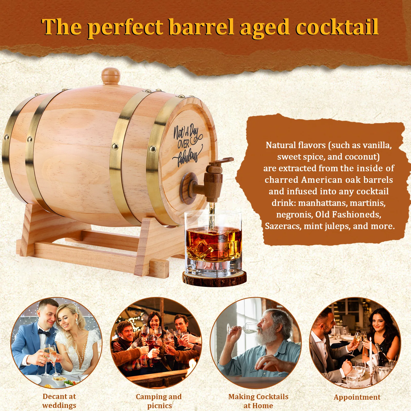 3L Wooden Whiskey Barrel with  - Wine Beer The Whiskey recensie en prijs