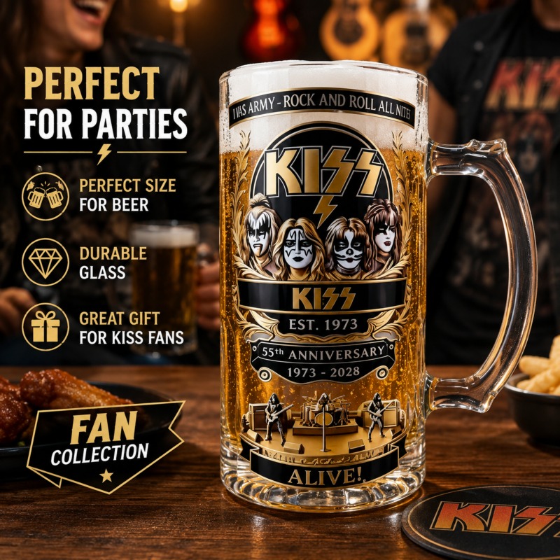 55th Anniversary KISS Rock Ban - Beer Mug Handled recensie en prijs