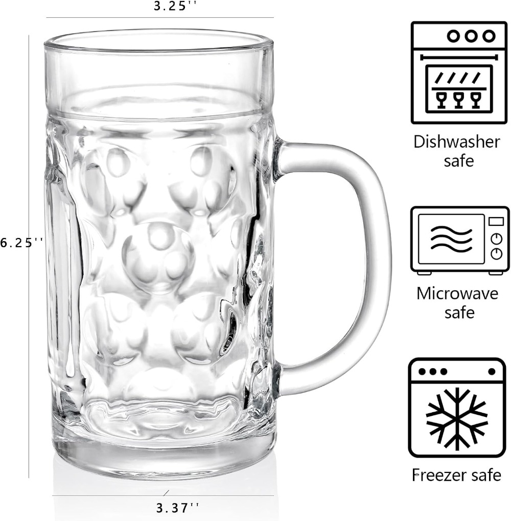 6 Pack Beer Mugs with Handle,  - Beer Mug Handled recensie en prijs