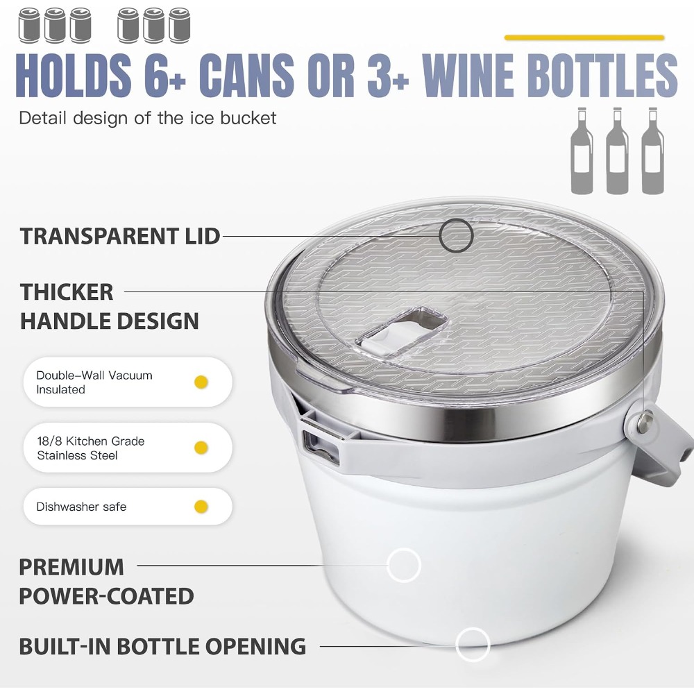 7L Vacuum Insulated Ice Bucket - Wine Beer Images recensie en prijs