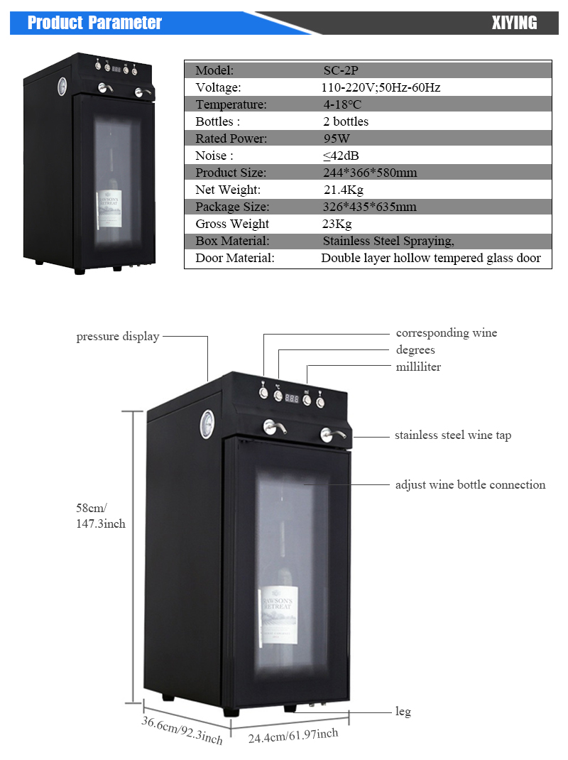 Luxury 2-Bottle Automatic Bar  - Wine & Beer Unlimited Spirits Photos recensie en prijs