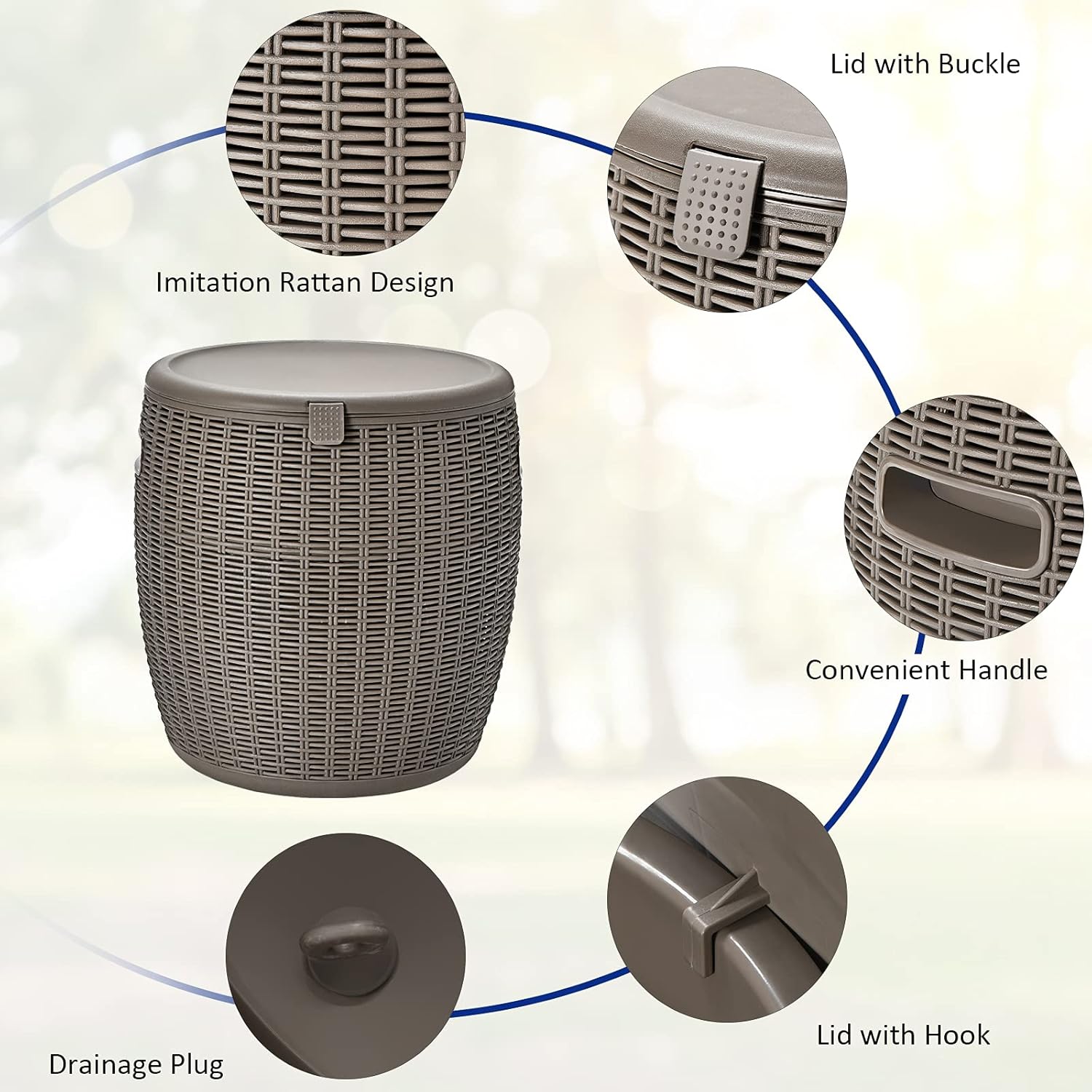 9.5 Gallon Wicker Ice Cooler,  - Wine Beer Images recensie en prijs