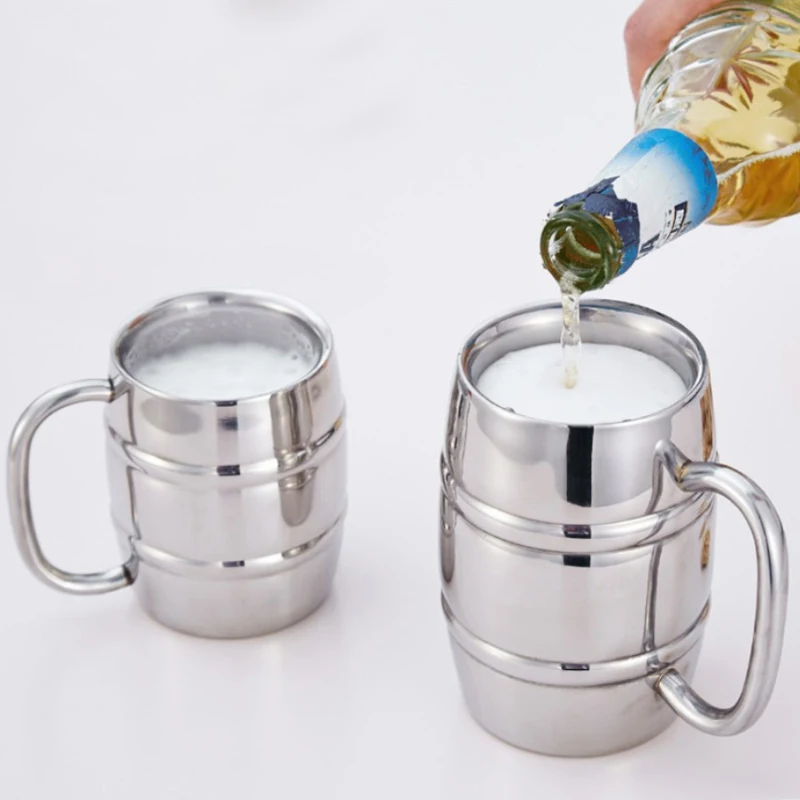 Hot 500/450ml Double Stainless - Beer Mug Handled recensie en prijs