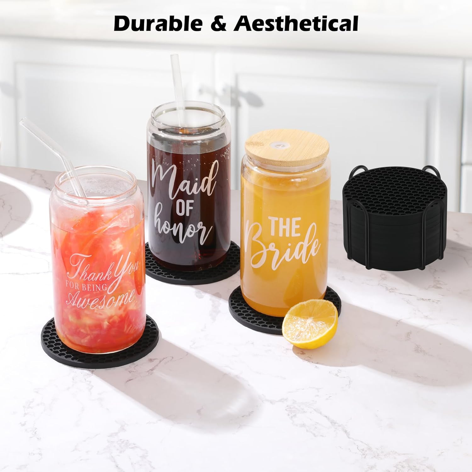 Silicone Coasters Set with Hol - Wine Beer And Liquor recensie en prijs