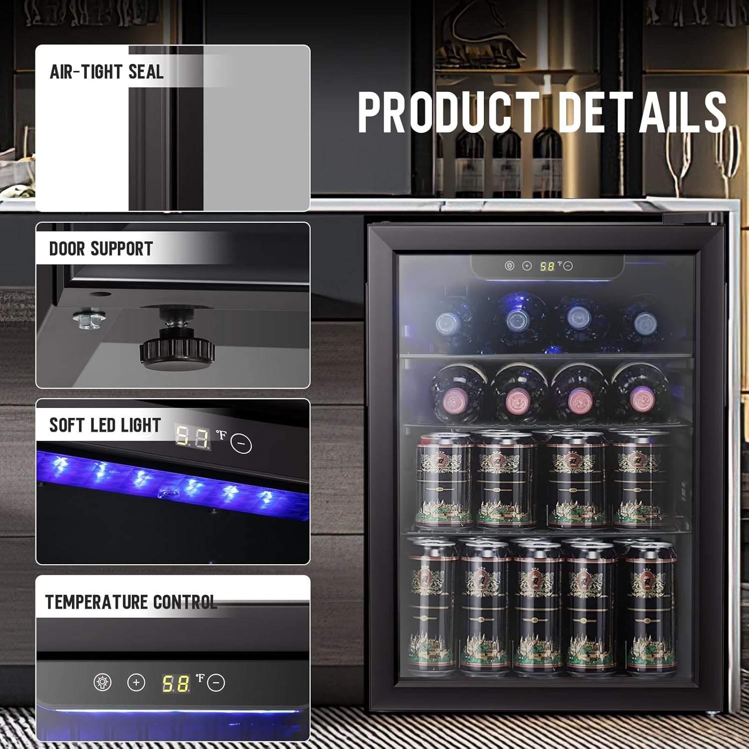 2.6cu.ft Wine Cooler/Cabinet B - Wine Beer Fridge Cabinet recensie en prijs