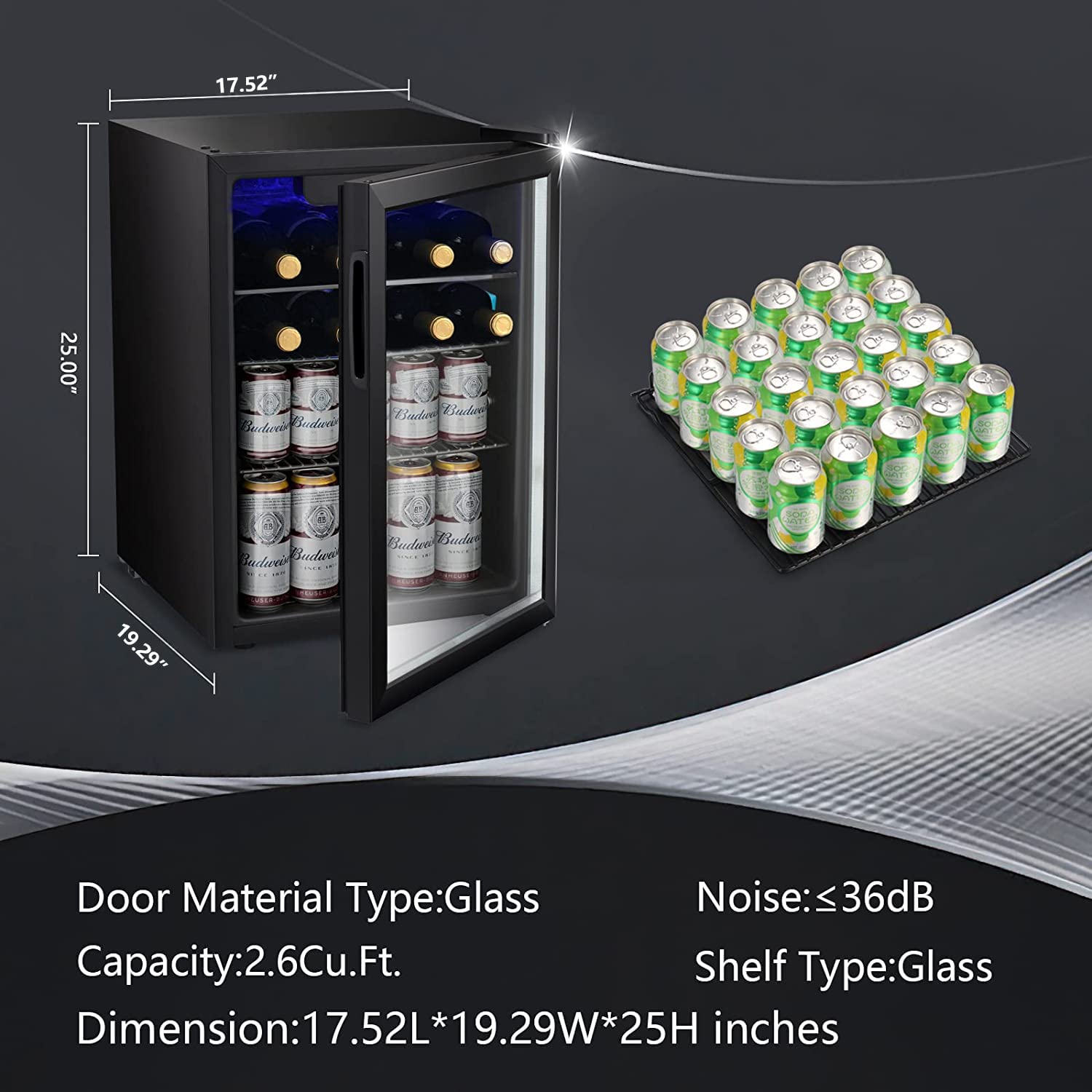 2.6cu.ft Wine Cooler/Cabinet B - Wine Beer Fridge Cabinet recensie en prijs