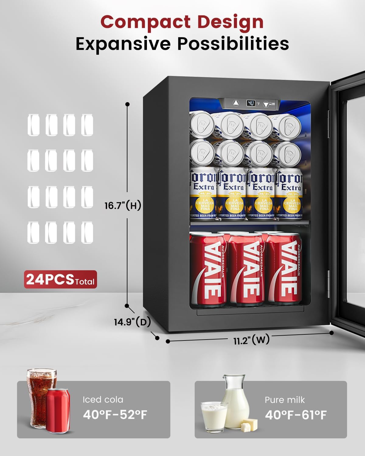 24 Can Mini Fridge with Digita - Wine Beer Images recensie en prijs