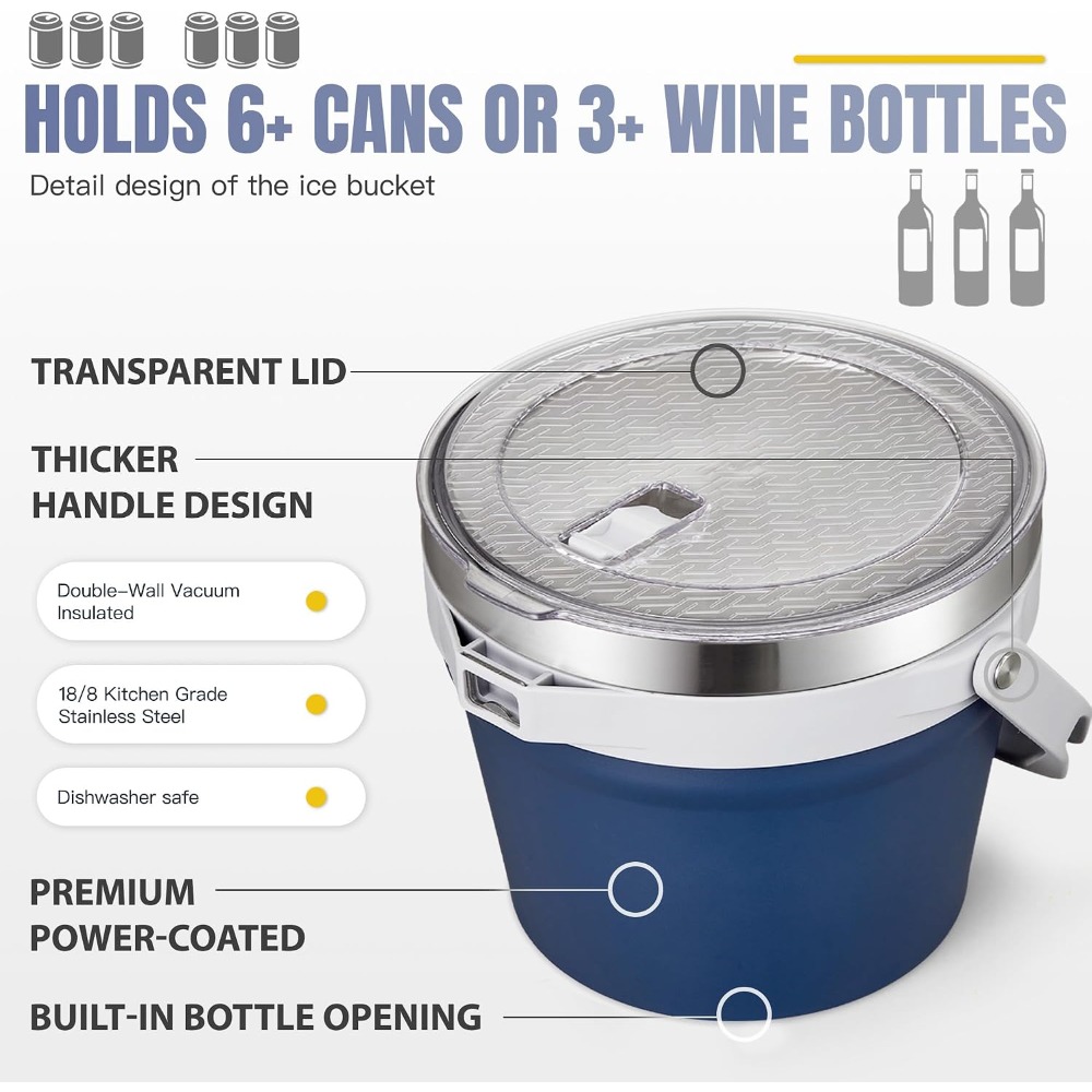 7L Vacuum Insulated Ice Bucket - Wine Beer Images recensie en prijs