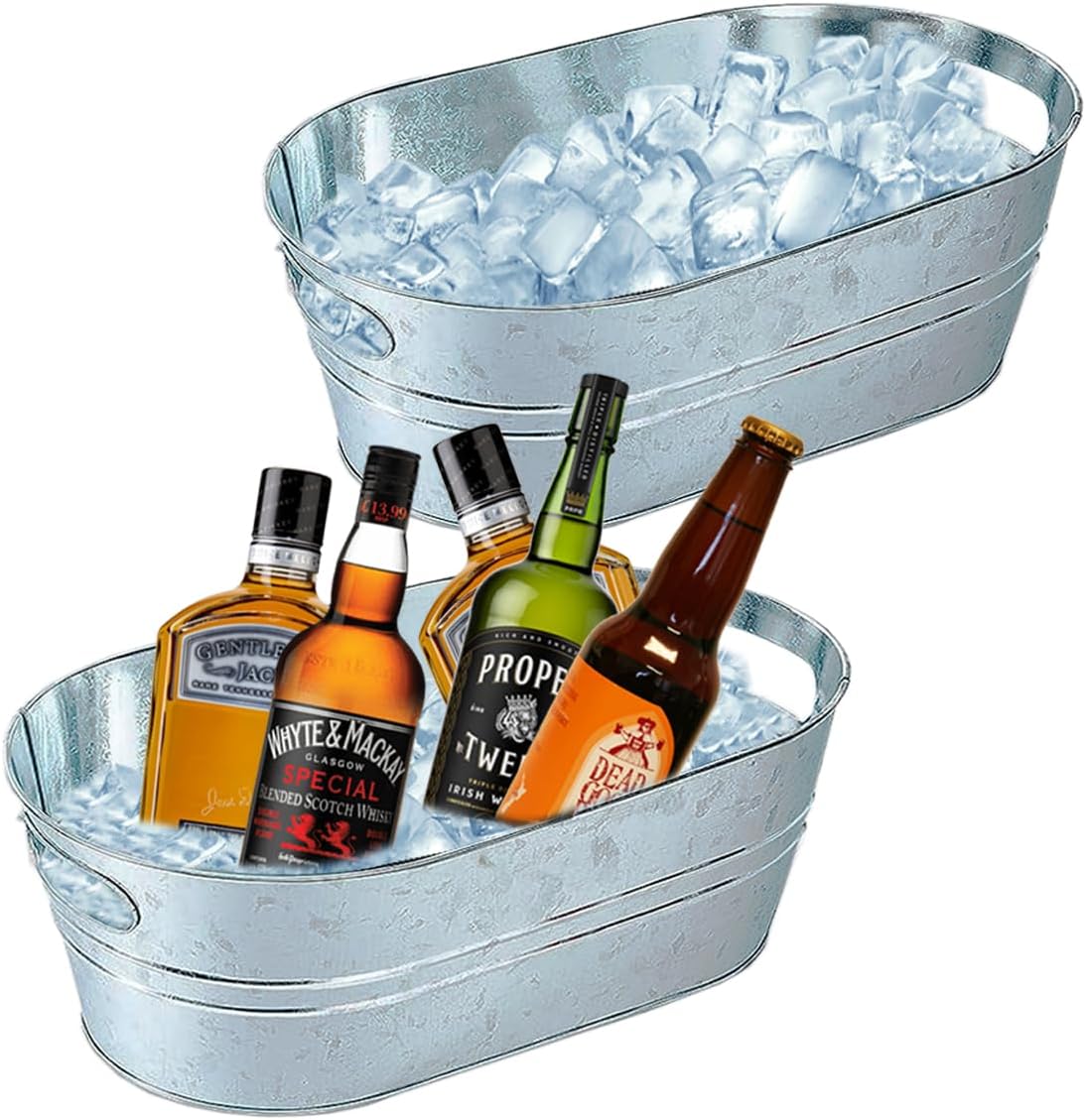 2 Pack Large Galvanized Ice Bu - Wine Beer Images recensie en prijs