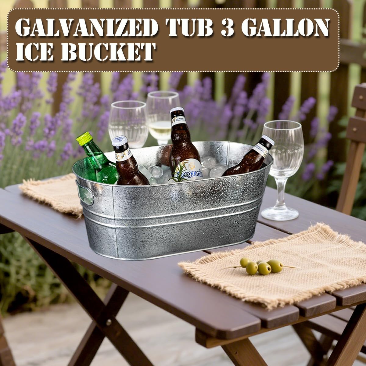 2 Pack Large Galvanized Ice Bu - Wine Beer Images recensie en prijs