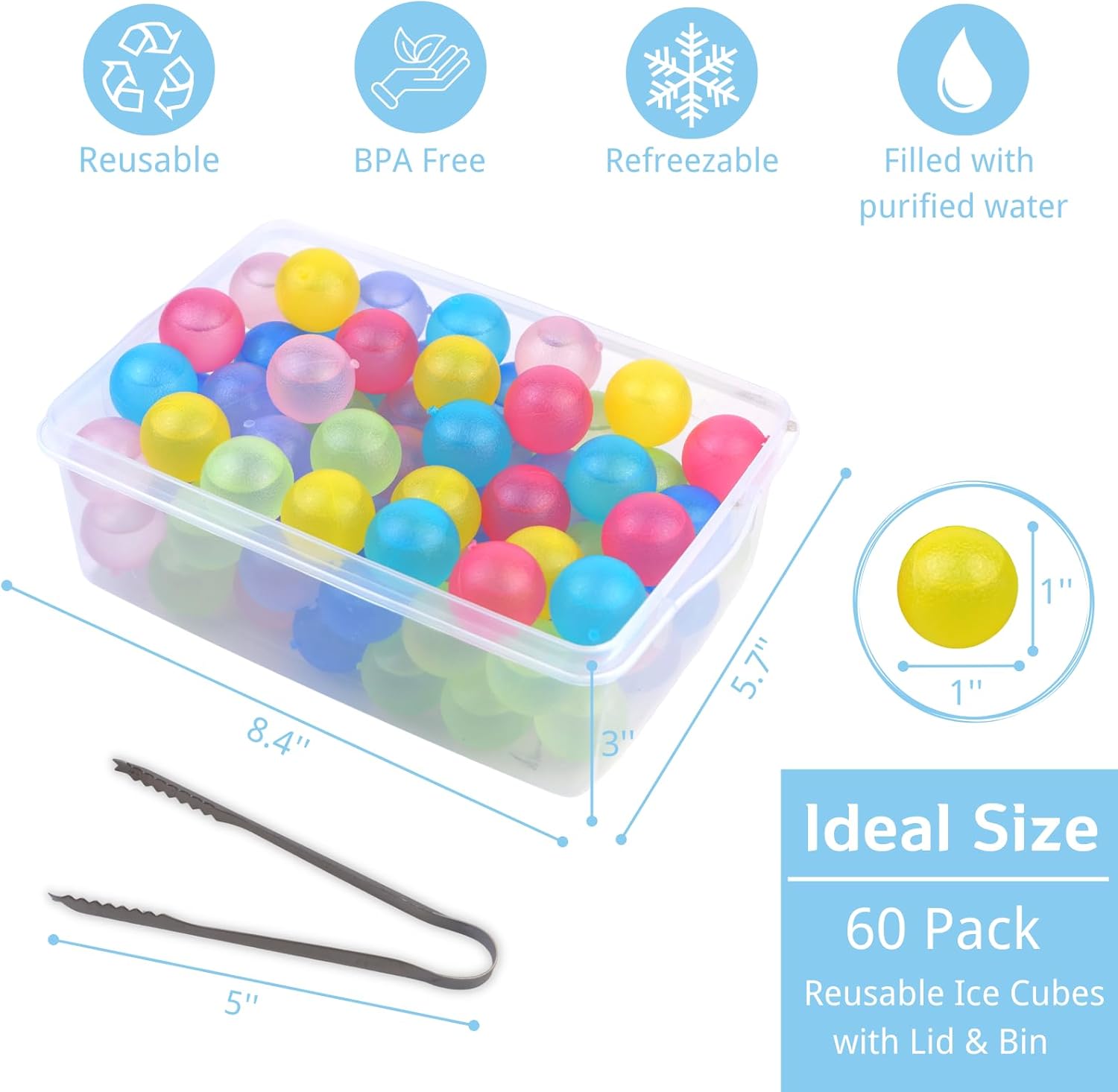 60 Pack Reusable Ice Cubes Rou - Wine Beer Images recensie en prijs