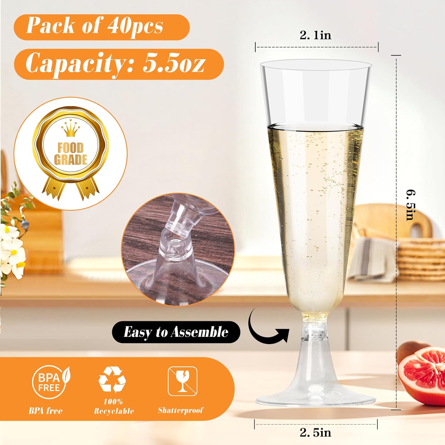 Plastic Champagne Flutes 40 Pa - Wine & Beer Unlimited Spirits Photos recensie en prijs